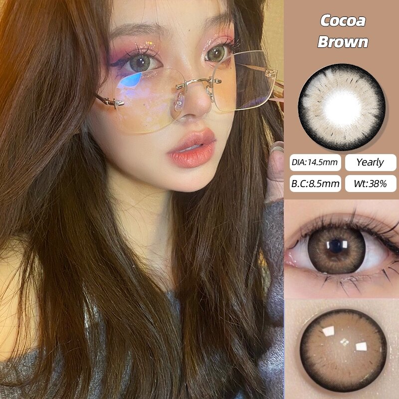 Blue Brown Natural Colored Contact lenses With Power（08.00）Soft