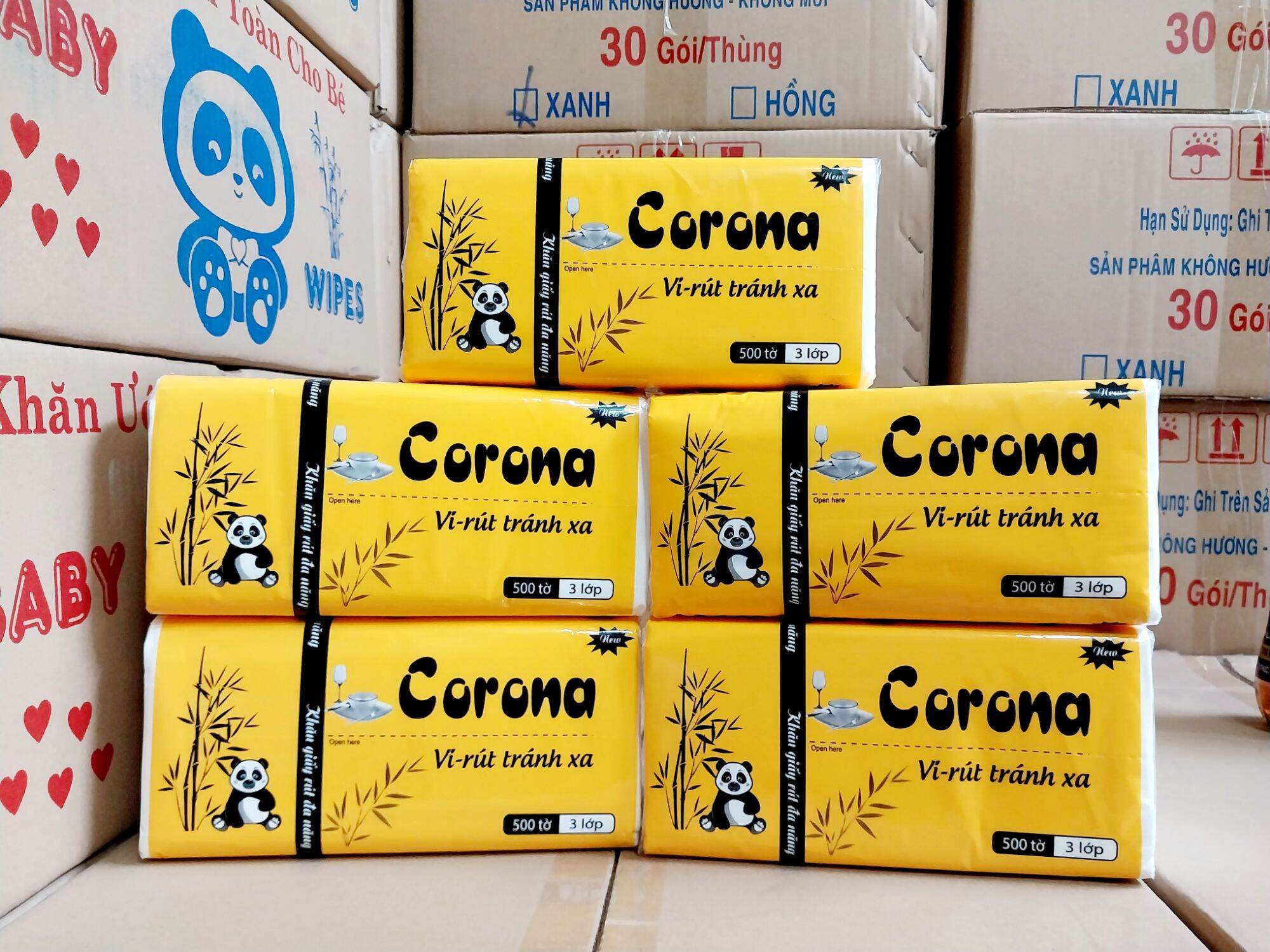 Khăn Giấy Rút CORONA 500 TỜ