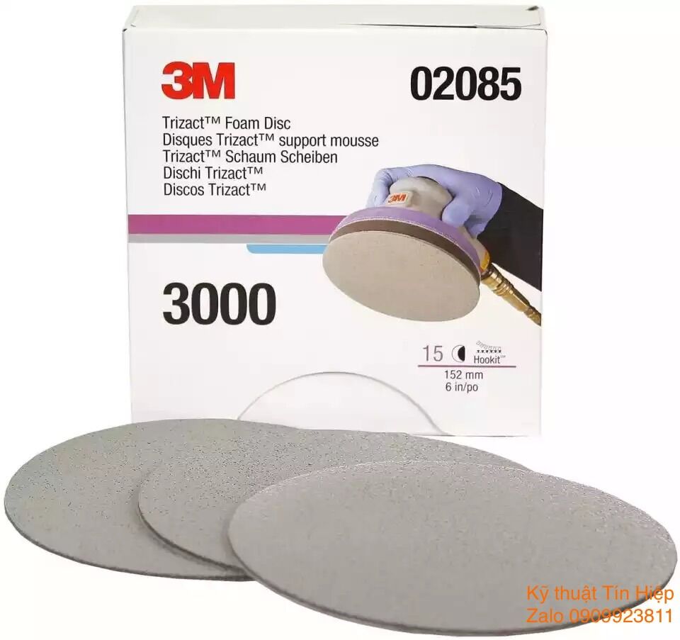 Giấy nhám đĩa đánh bóng siêu mịn 3M Trizact Foam Disc P3000 (Hộp 15 tờ)