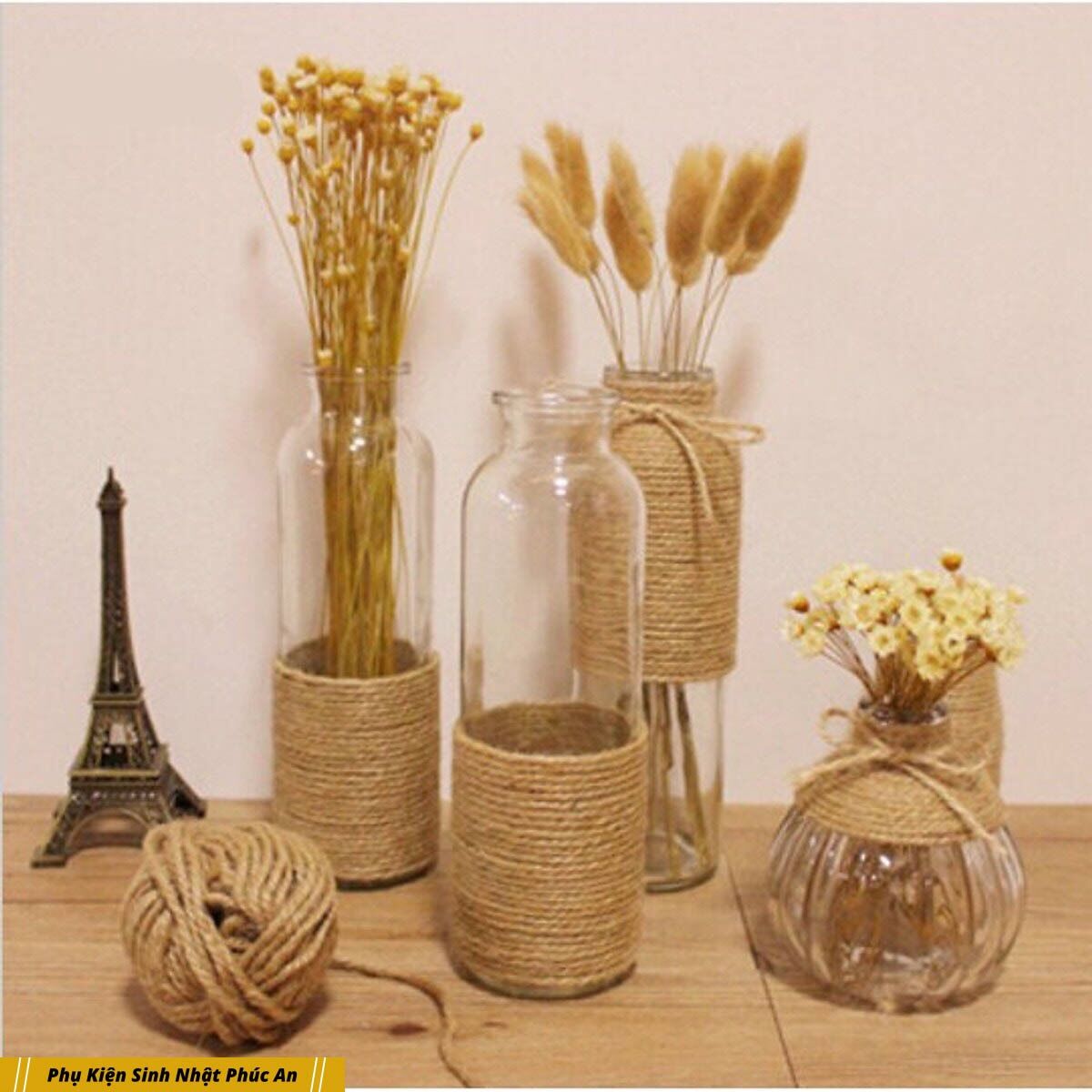 [HCM]Dây thừng cuộn 200m ống nhỏ trang trí handmade