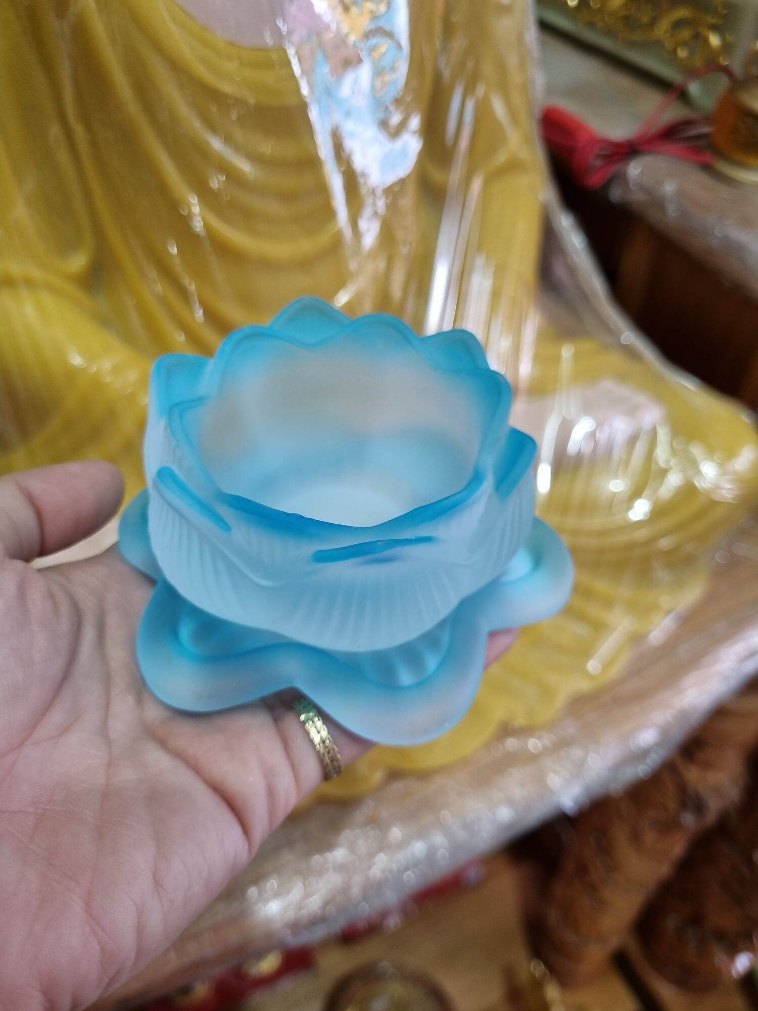 ĐẾ ĐÈN CẦY ĐÁ LƯU LY - ĐẾ NẾN TEALIGHT NHIỀU MÀU