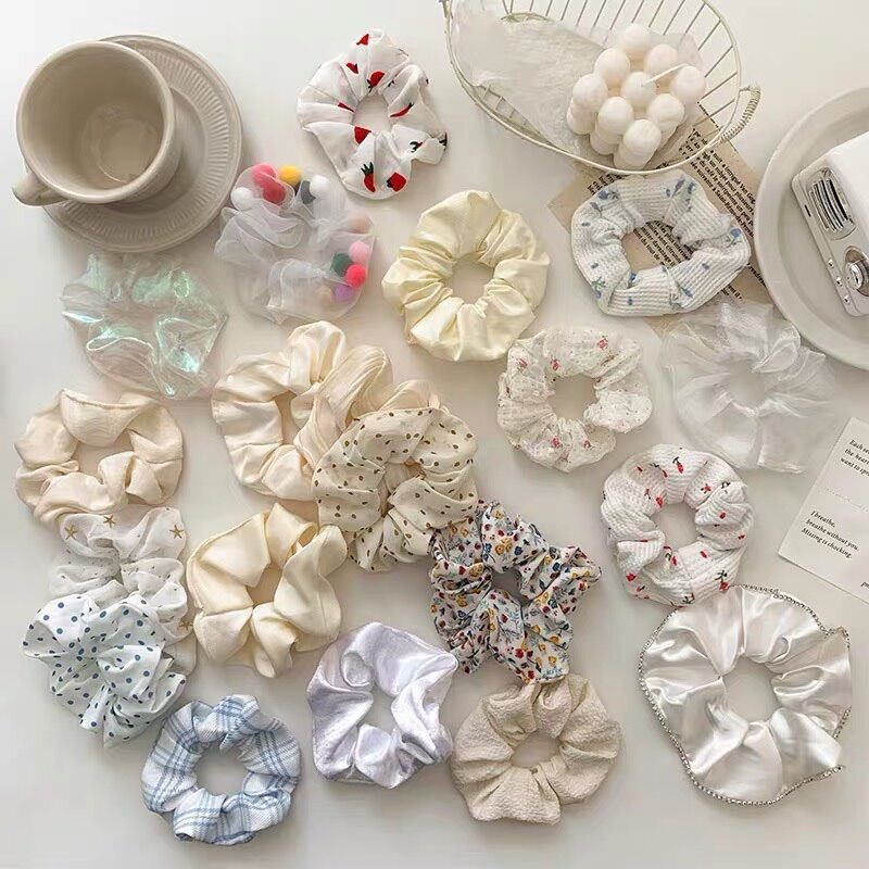 Cột Tóc Scrunchies Hoa Trơn Siêu Hot 2021