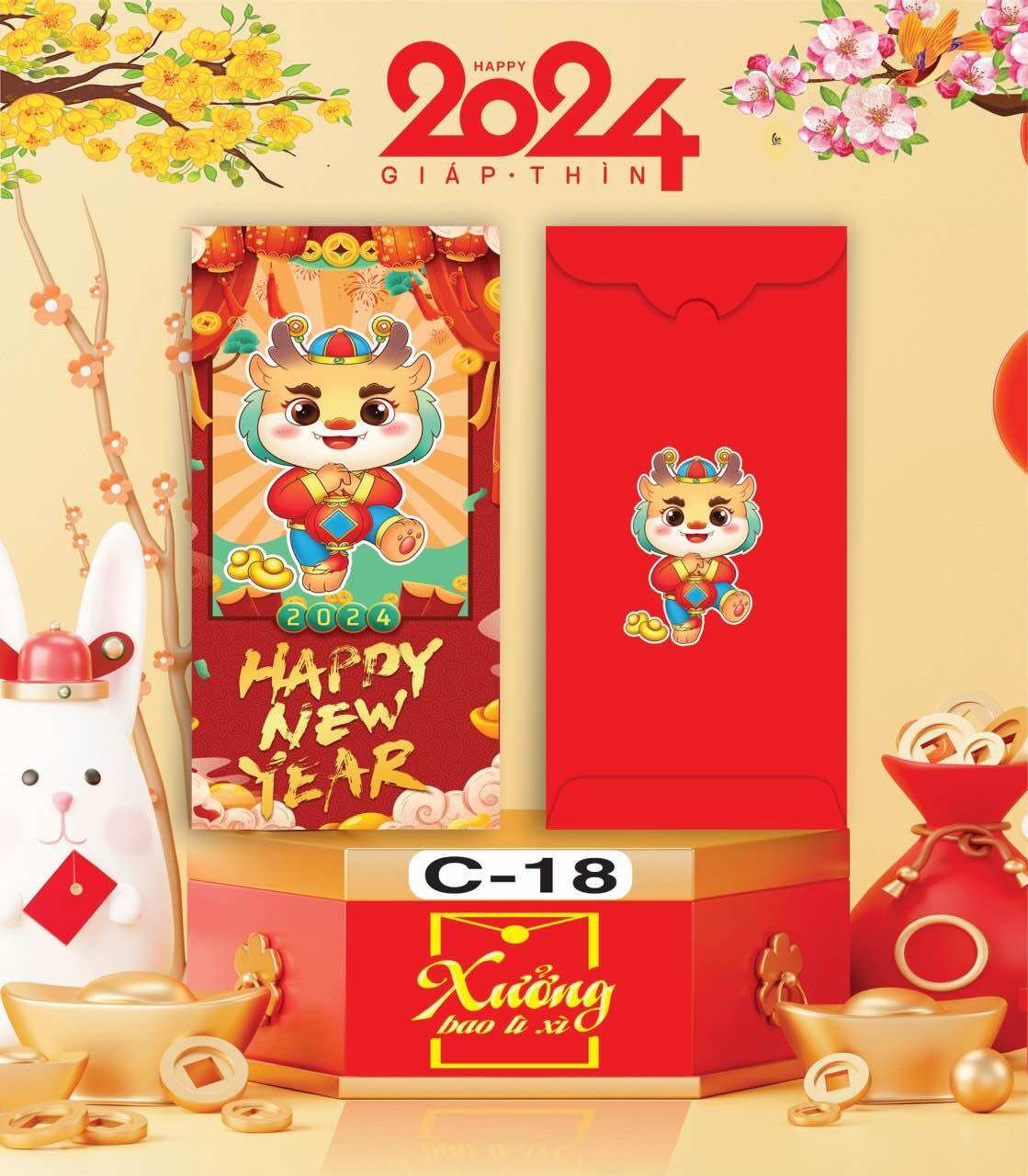 Xấp 10 bao lì xì năm mới 2024 xịn