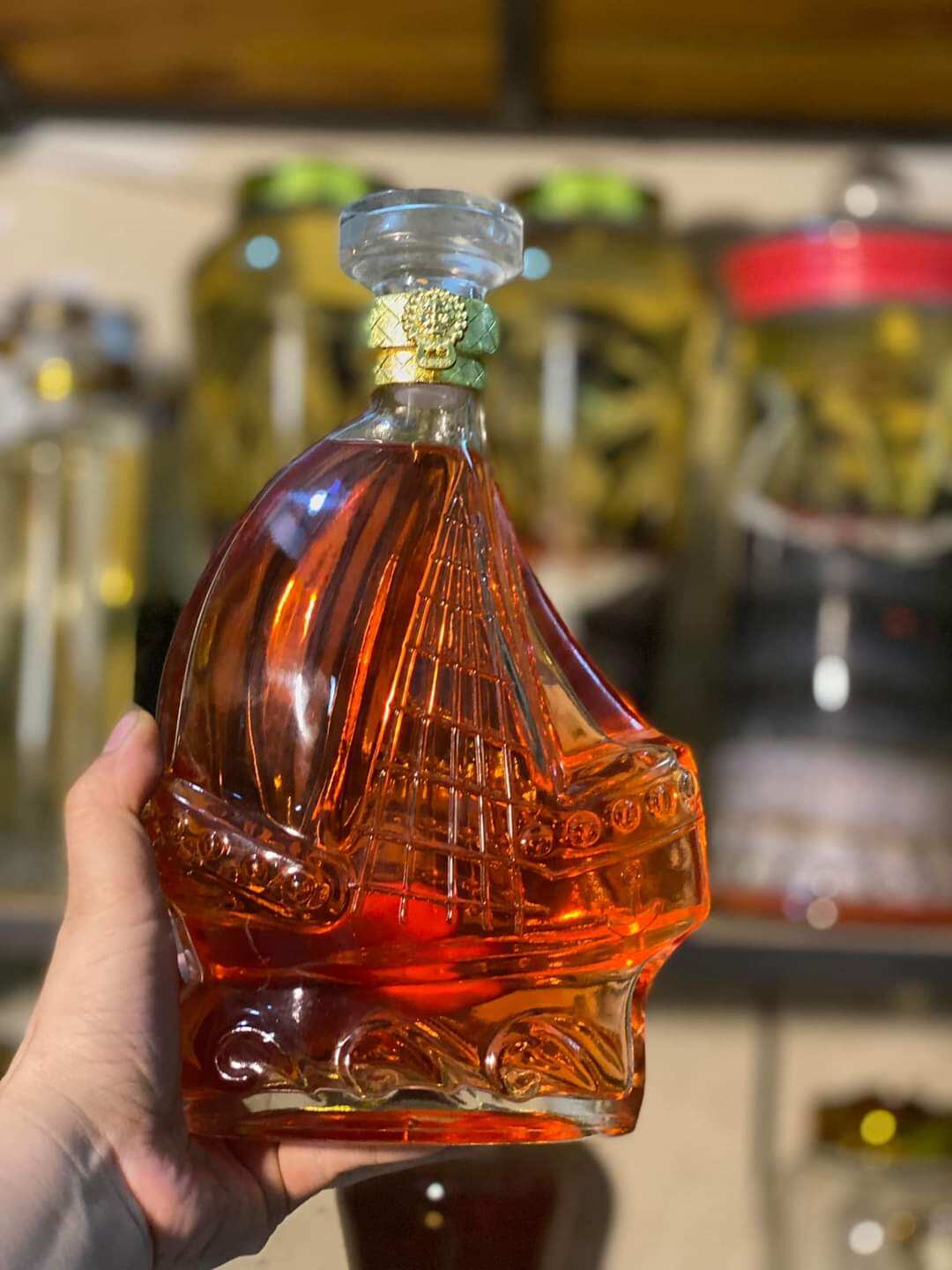 Vỏ chai thủy tinh xo thuyền 500ml