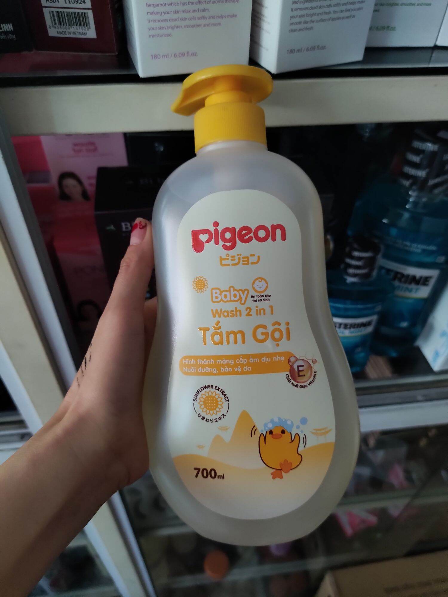 Sữa tắm cho bé, sữa tắm gội dịu nhẹ pigeon 700 ml hương hoa hướng dương
