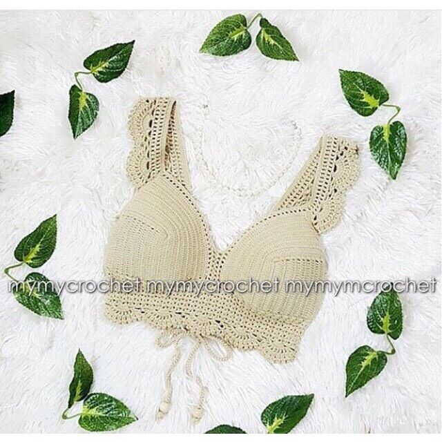 Áo len móc croptop