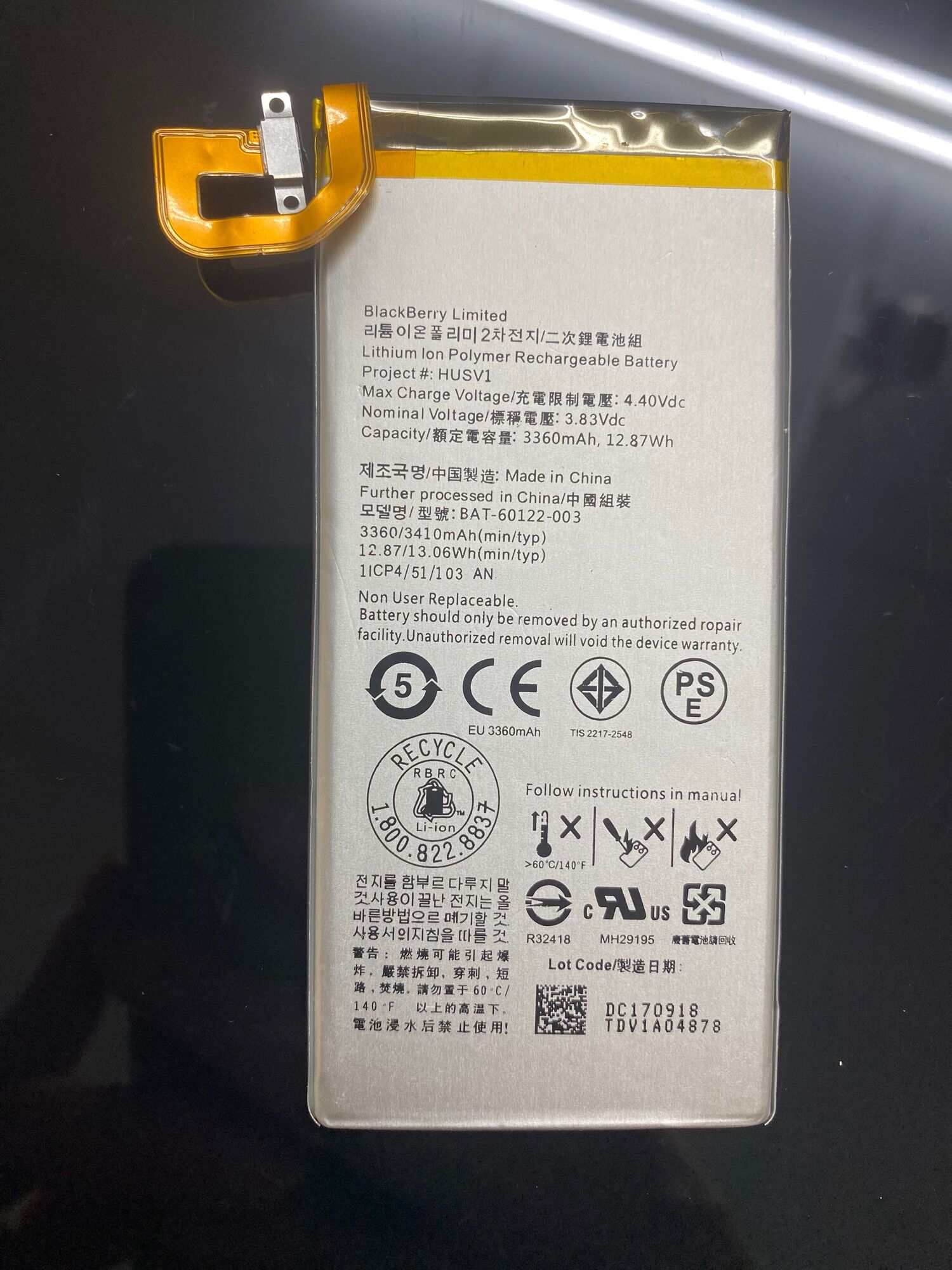 Pin blackberry PRIV dung lượng 3360mAh mới