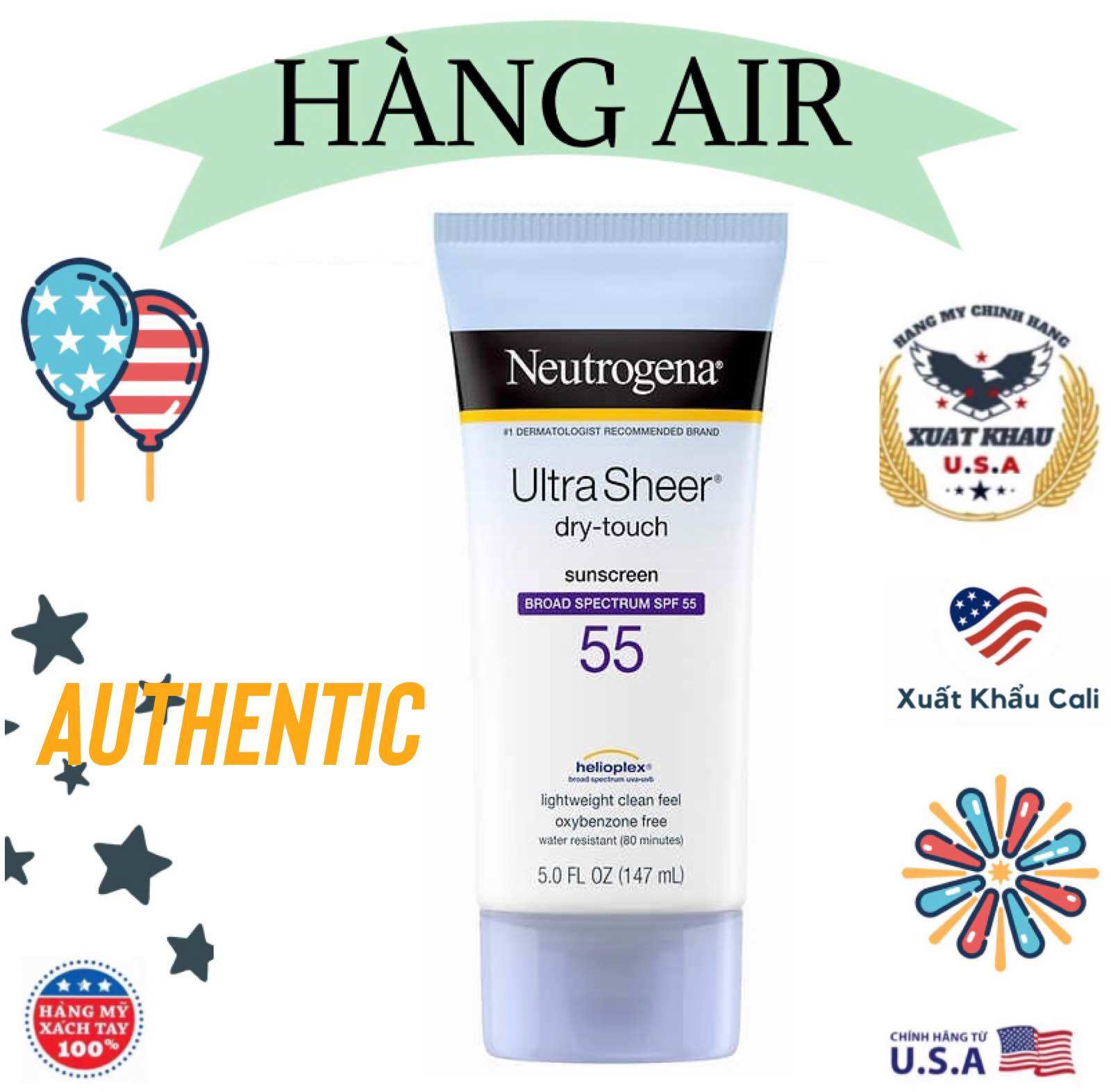 [HCM]Kem chống nắng Neutrogena Ultra Sheer SPF 55 chai 147ml