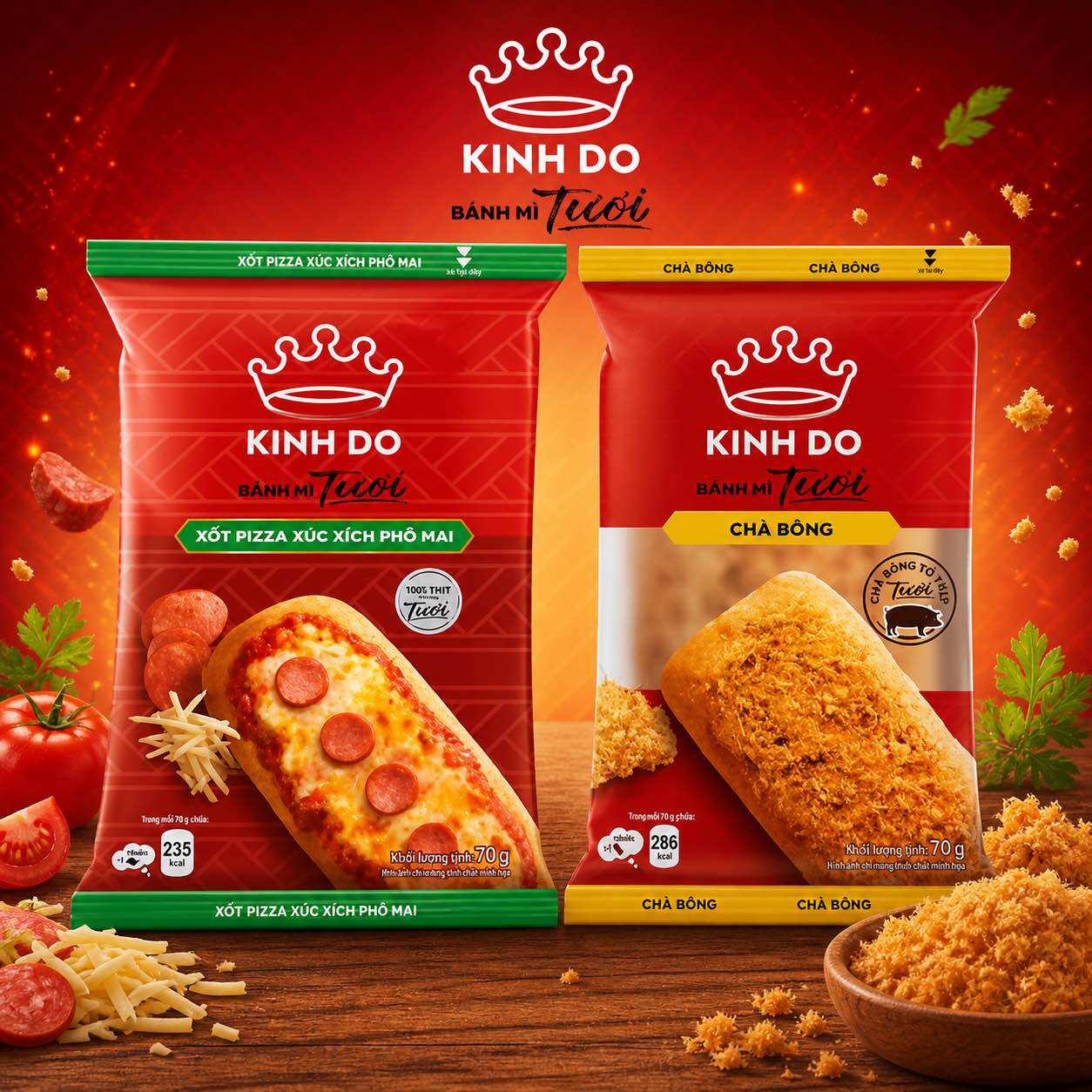 Bánh Mì Kinh Đô Tươi - Xốt Pizza Xúc Xích Phô Mai