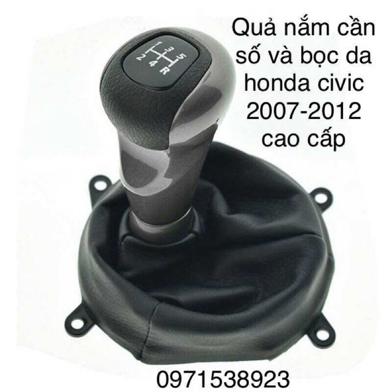 Quả nắm cần số và bọc da honda civic 2007-2012 cao cấp