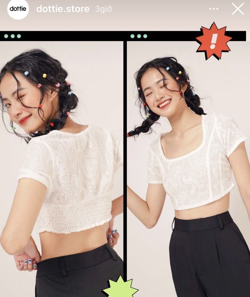 Áo Crop Dottie