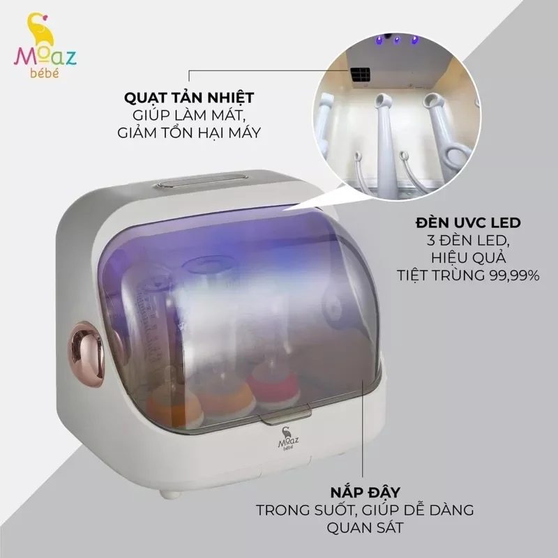 Máy úp bình sữa tiệt trùng bình sữa Moaz bebe
