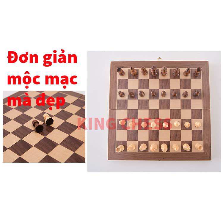Bộ cờ vua gỗ tự nhiên có nam châm