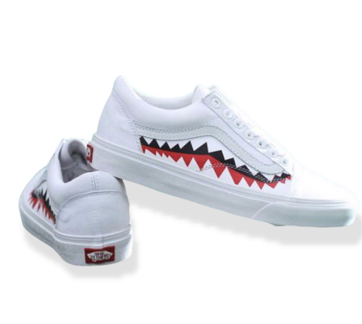 [FREESHIP] Giày Sneakers Thể Thao Răng Cá Mập Vans Trắng