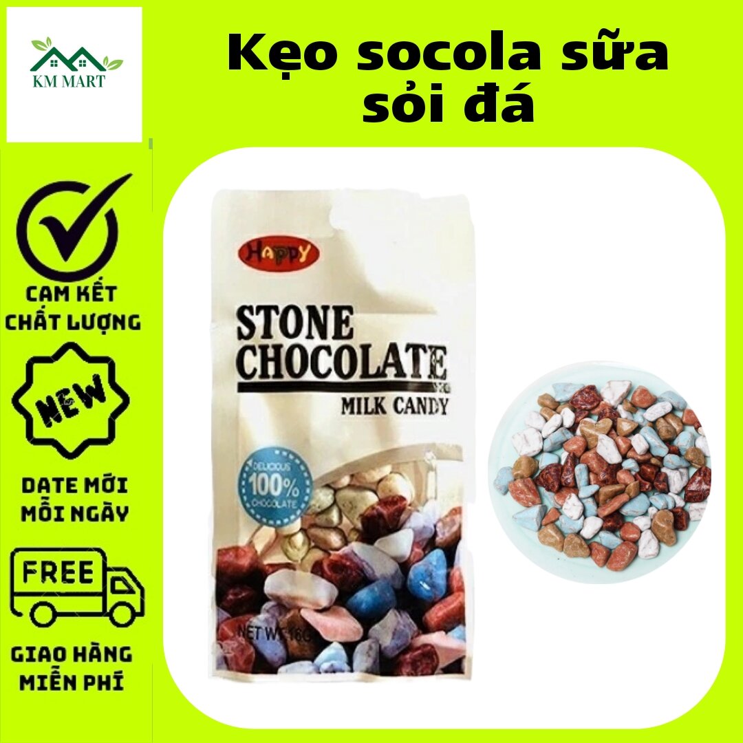 Kẹo socola sữa sỏi đá lkm mart | túi 13g