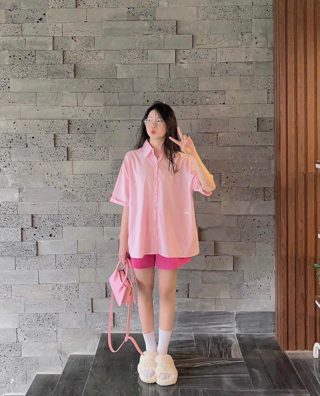 Set áo sơ mi kèm quần cực phong cách xinh xỉu