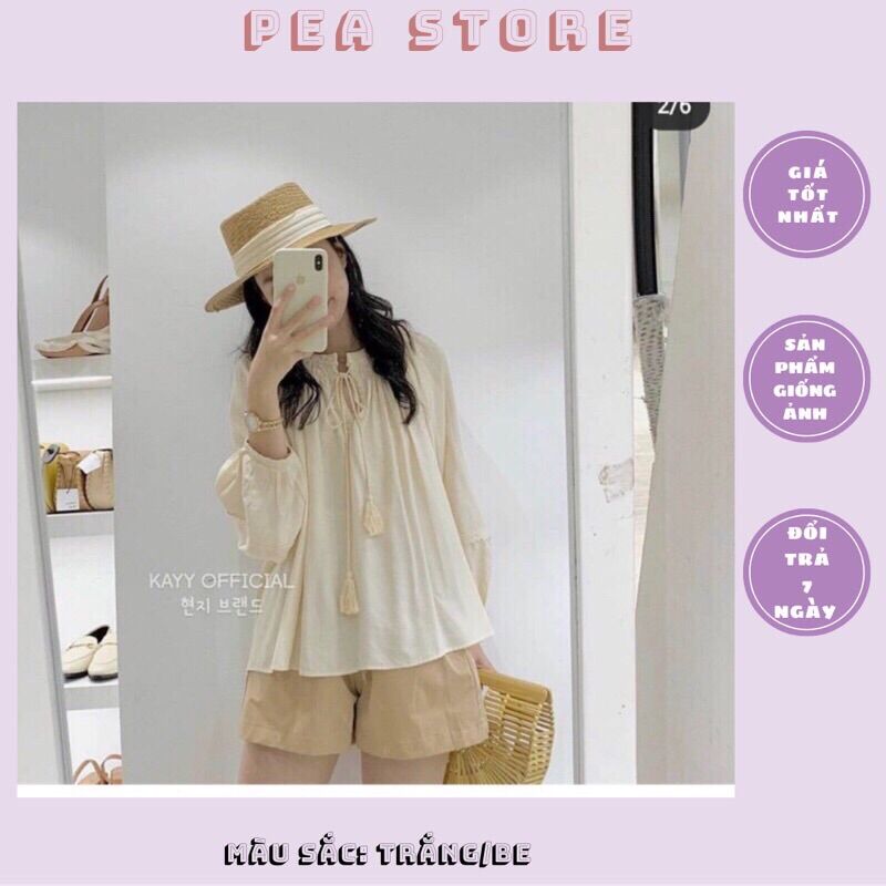 Áo đũi dây chuông tay phồng phong cách ulzzang [Ảnh thật/Sẵn]