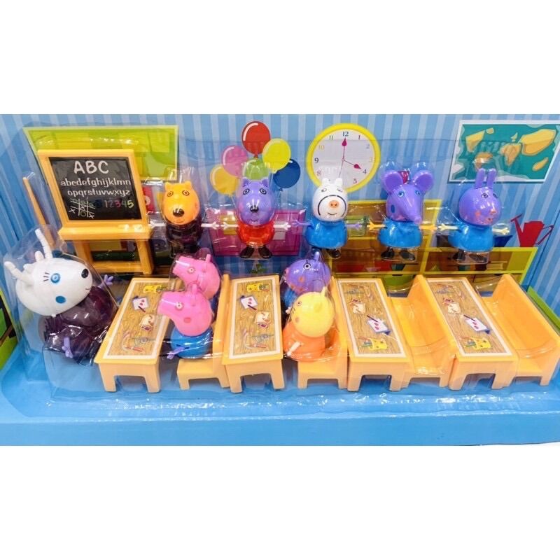 [HCM]Đồ chơi lớp học heo peppa 10 nhân vật
