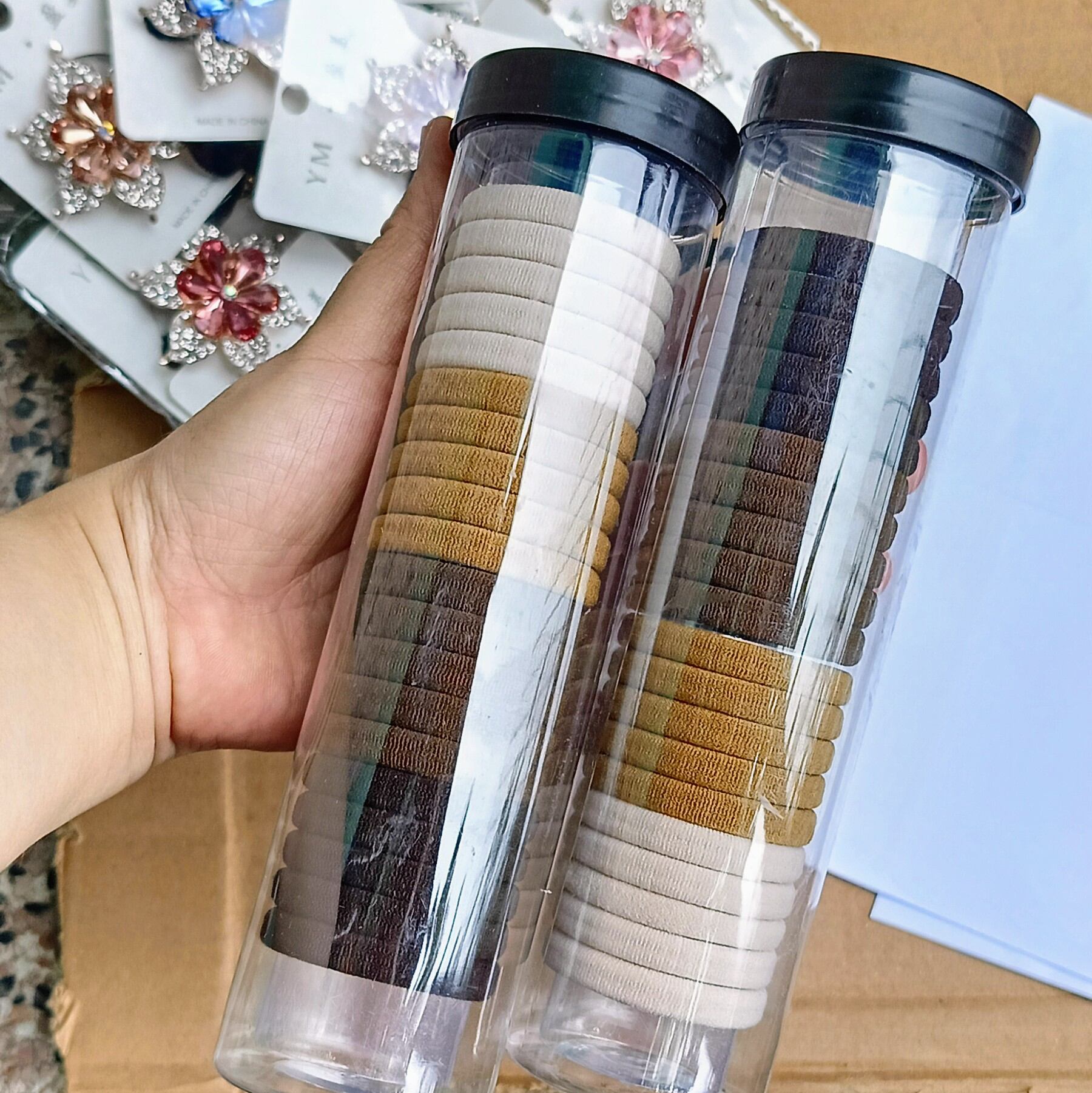 Ống 20 sợi dây thun cột tóc siêu xinh tiện lợi