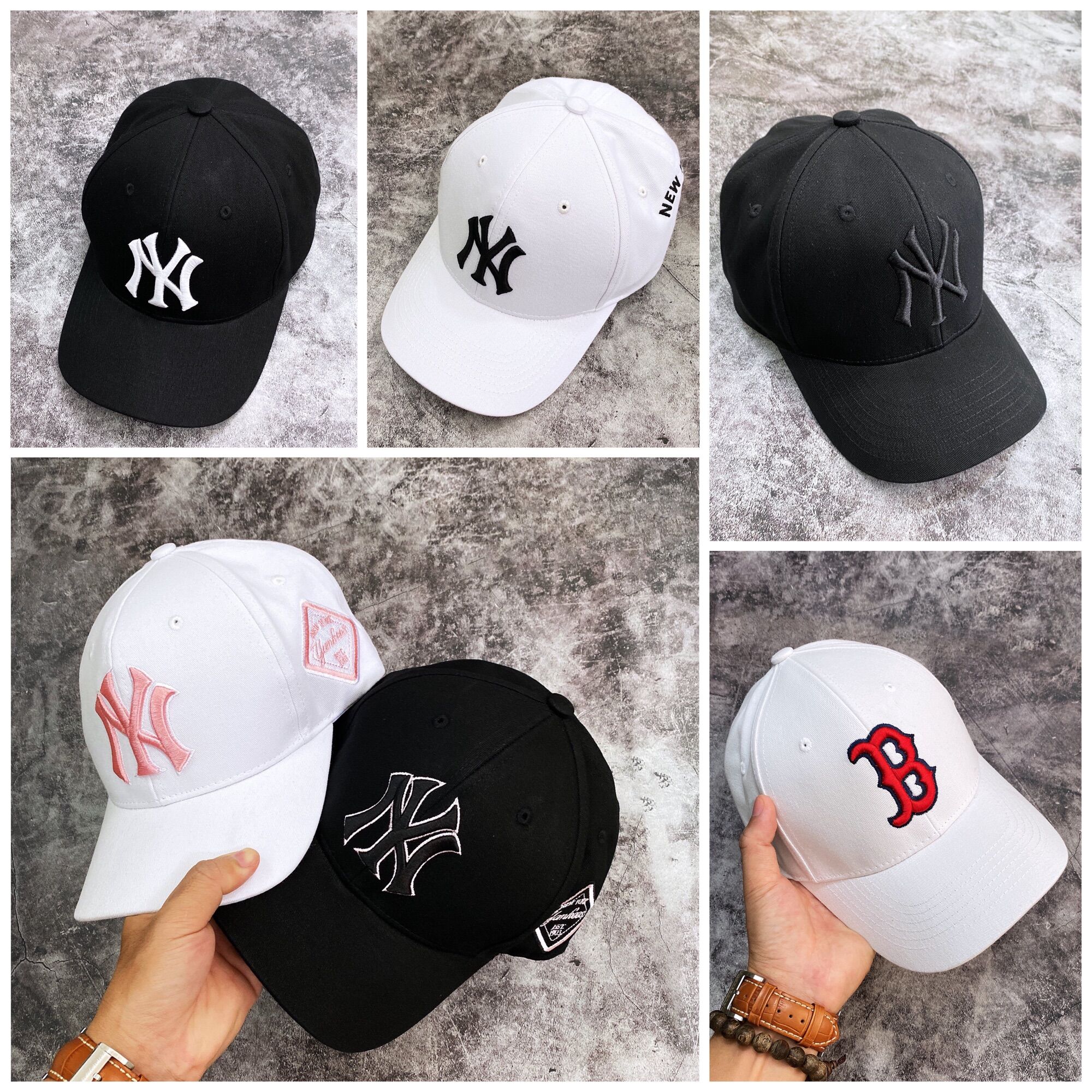 Nón lưỡi trai ny m.l.b yankees baseball cap - black xuất dư full tem tag