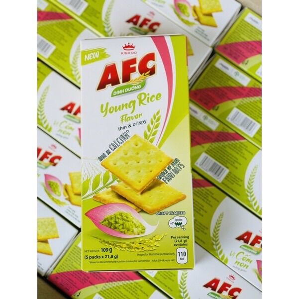 Combo 5 gói bánh quy giòn afc vị cốm non