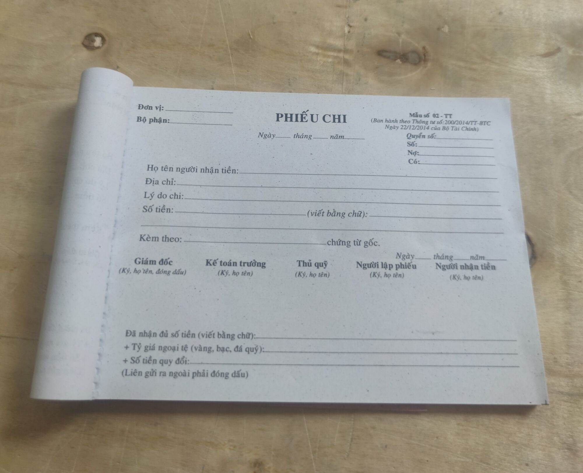 [HCM]Combo 5 quyển Phiếu Chi 1/2/3 liên