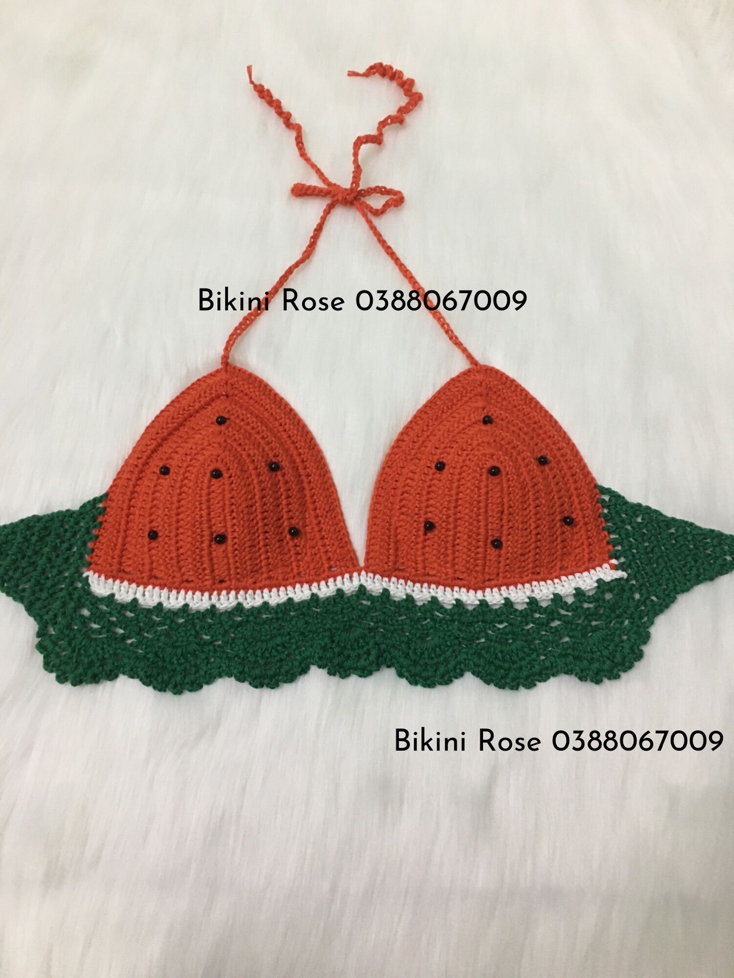 Áo len móc dưa hấu