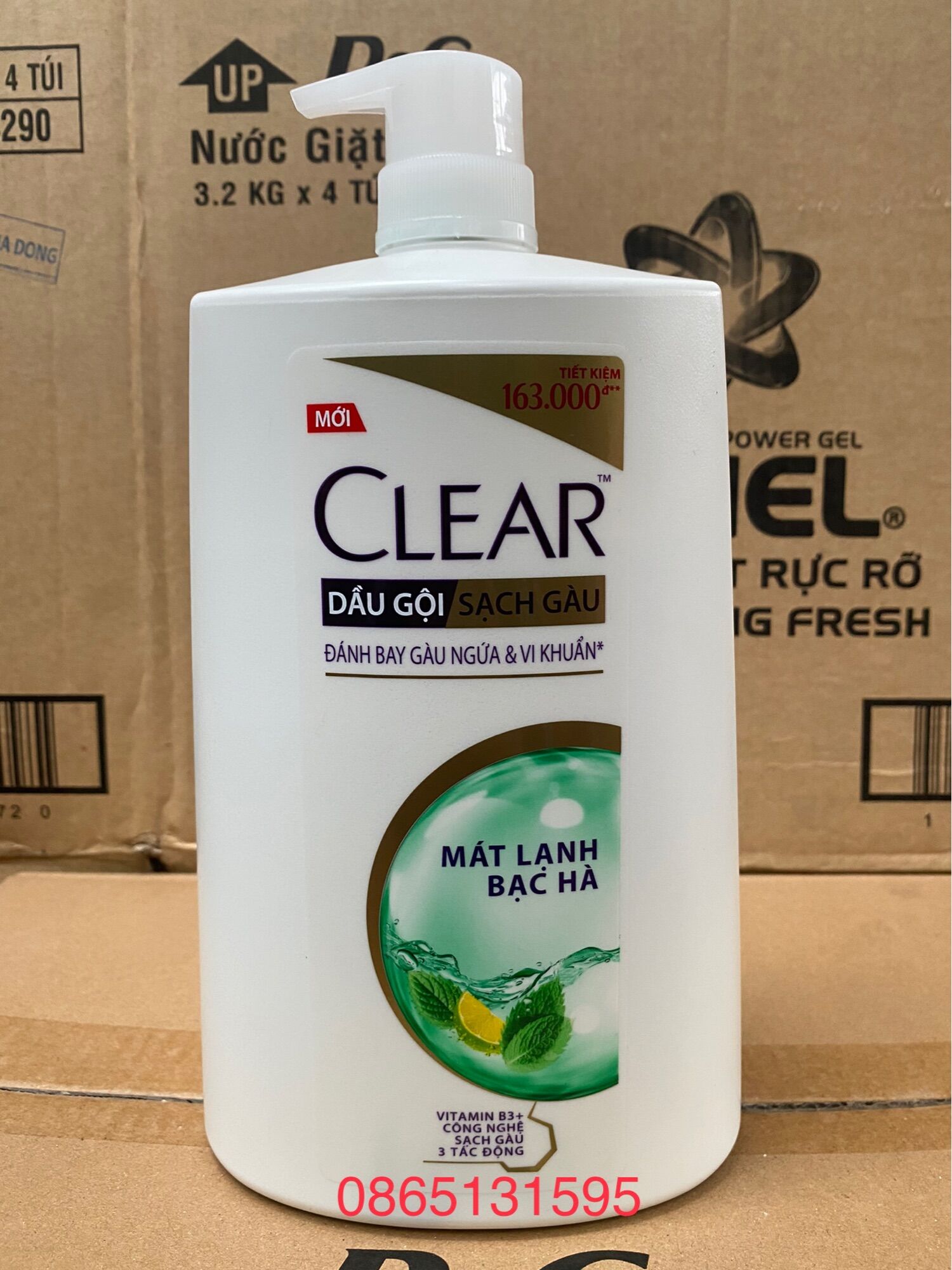 Dầu Gội CLEAR Bạc Hà Mát Lạnh 1,4kg (xanh lá)
