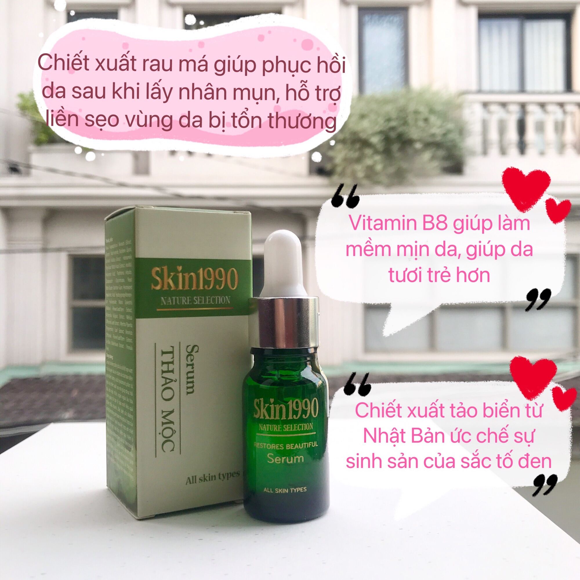 [Hcm]Serum Dưỡng Da Trắng Sáng Giảm Mụn Hiệu Quả Từ Tinh Chất Rau Má