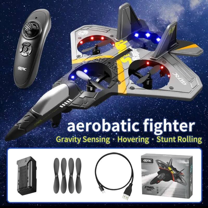Máy bay điều khiển từ xa V17 Rc Máy bay chiến đấu 2.4g Sở thích tàu lượn Epp Foam Toy Drone Sẵn sàng sử dụng trong nhà và ngoài trời với bộ sạc cáp USB và hướng dẫn vận hành đi kèm