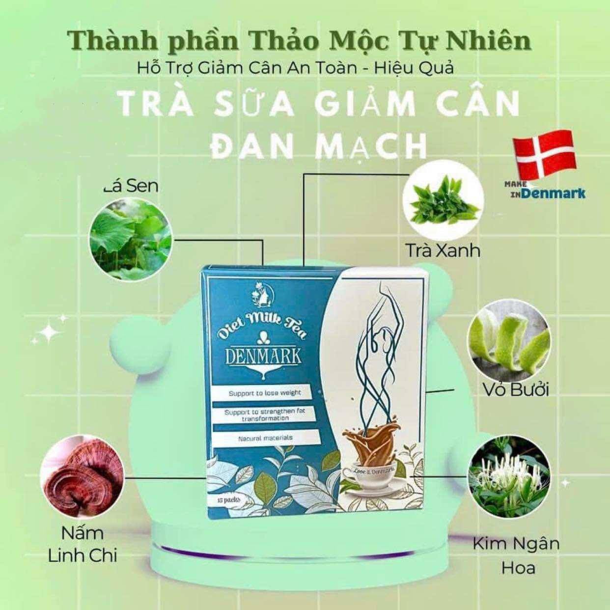 💚COMBO 💚 (3 HỘP)TRÀ SỮA GIẢM CÂN ĐAN MẠCH🇩🇰