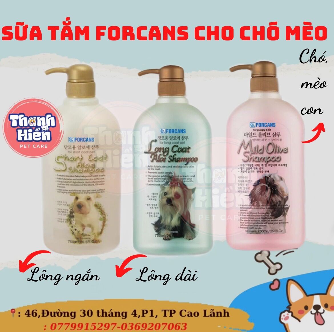 Sữa tắm Forcan cho chó mèo