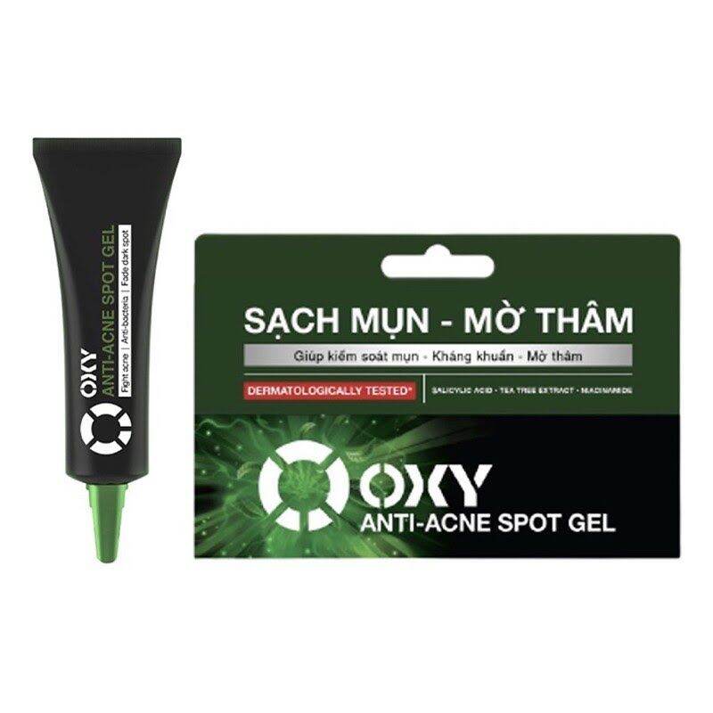Oxy anti acne spot gel sạch mụn mờ thâm 10g + kem rửa mặt 25g