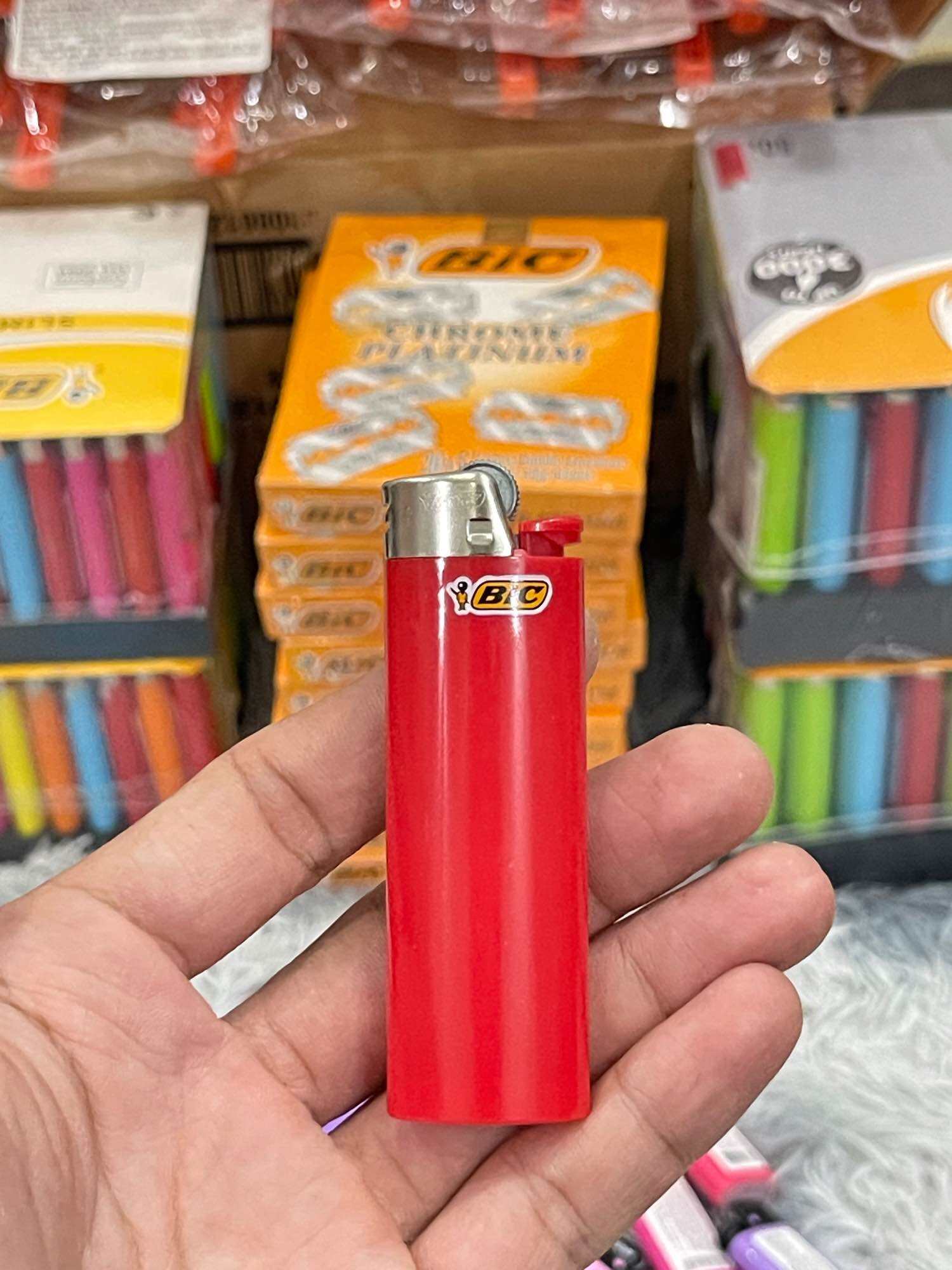 Bật Lửa BIC J6 (Lớn,Lẫy Kim Loại) Chuẩn Nhập Khẩu Pháp (Made in France) Lốc 10 Cái