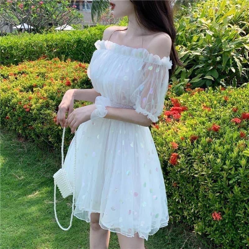 Lưới Trắng Mềm In Chấm Bi Phản Quang