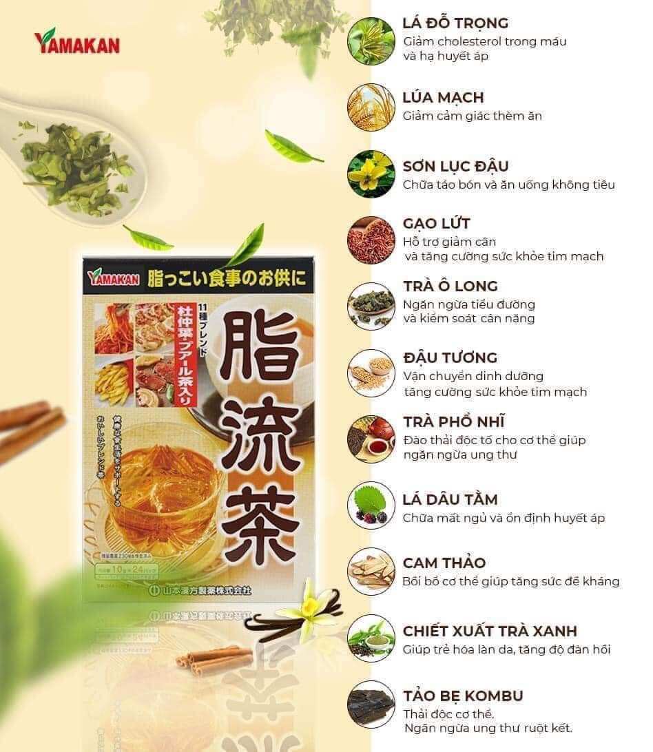 [Trà YAMAKAN]Trà Giảm Hấp Thụ Chất Béo Eo Thon Dáng Gọn Tự Nhiên Nhật Bản