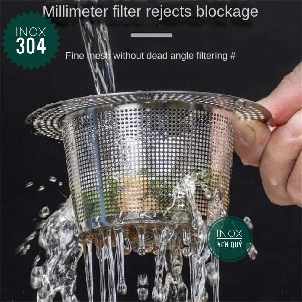 INOX 304 SIZE LỚN Rọ rác lọc bồn rửa chén thoát nước nhanh, lọc rác nhanh và hiệu quả dùng cho phễu 110 114 và 140mm