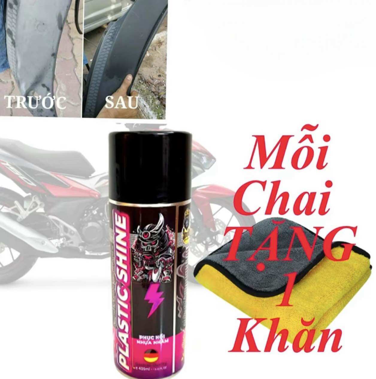 [Mẫu mới] Combo phục hồi nhựa nhám sprayking mẫu mới kèm 1 khăn vàng xám 30x30 siêu mịn
