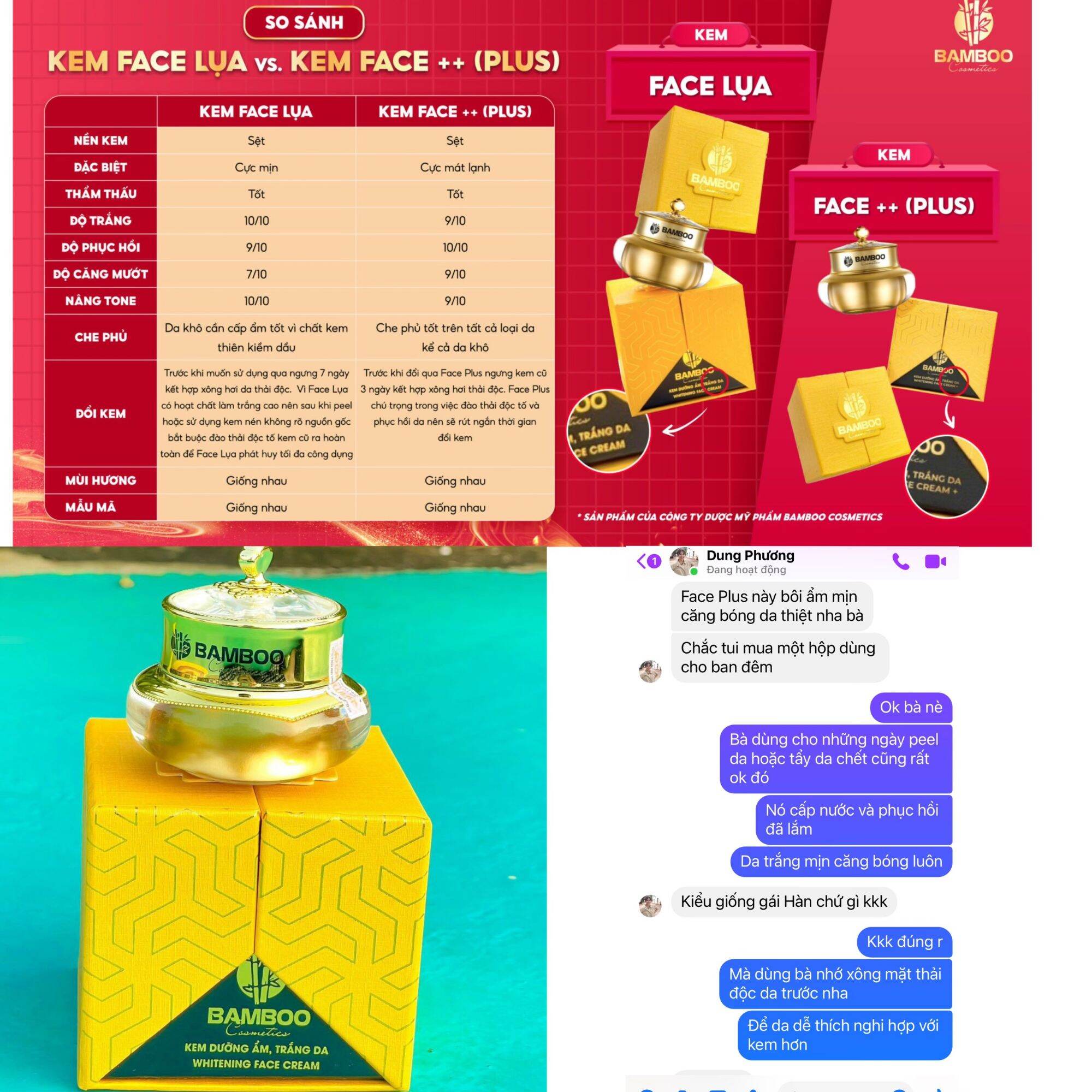 Combo Kem Face Plus+ Bamboo & serum B5 Bamboo - Chăm sóc da chuyên sâu - Cấp nước, cấp ẩm, dưỡng da giảm nhờn - Dưỡng sáng hiệu quả