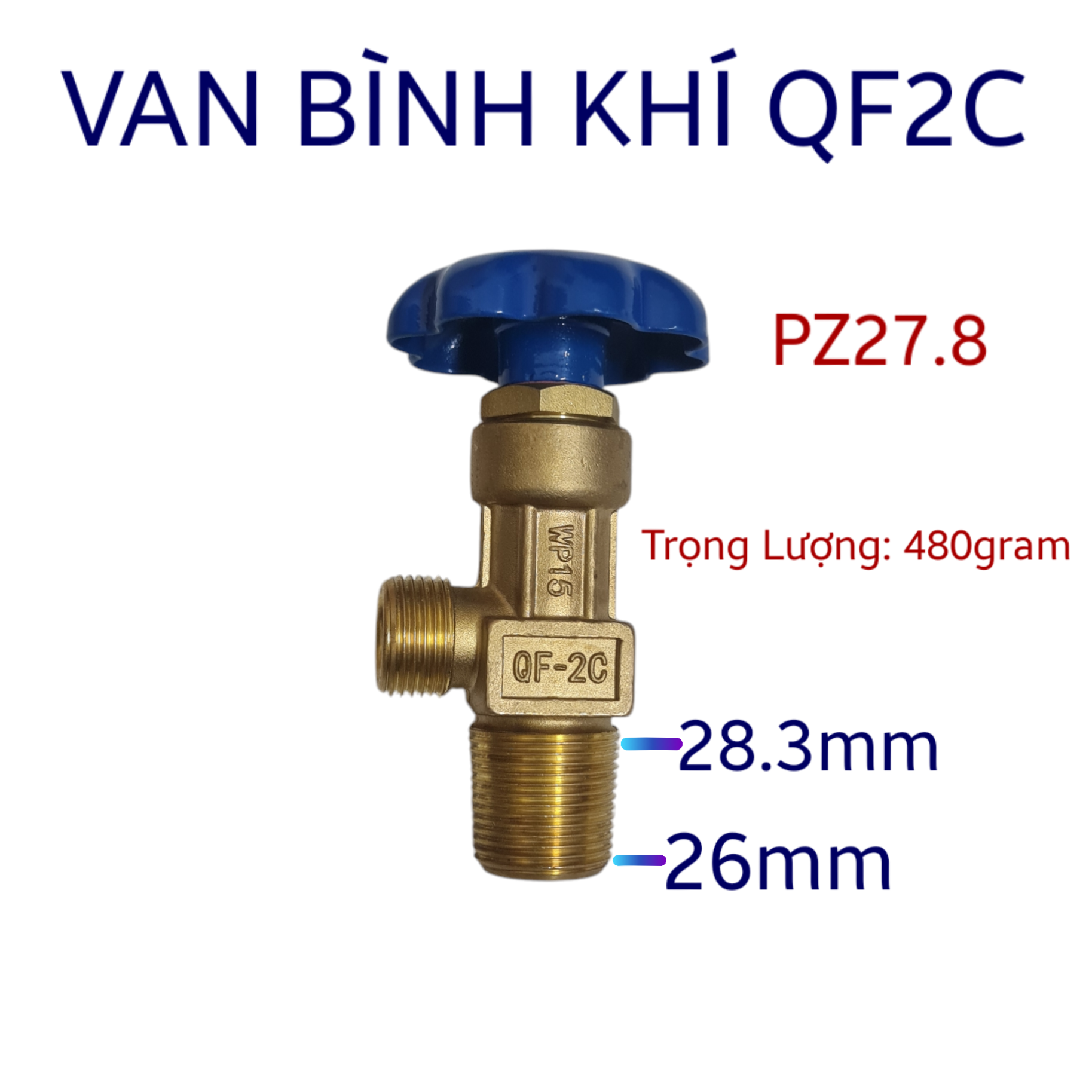 Van đầu bình khí Oxy_Nito_Co2_Argon_QF2C_QF2A_QF2