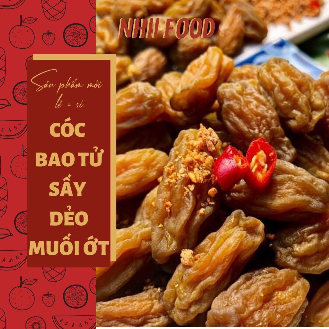 400gr cóc bao tử sấy muối ớt nhii food thực phẩm sạch nhà làm