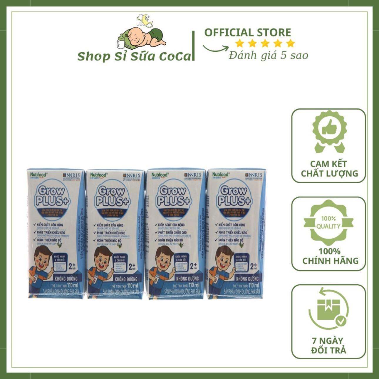 Thùng 48 hộp sữa pha sẵn Nutifood GrowPLUS Trắng+ 110 ml (từ 2 tuổi)