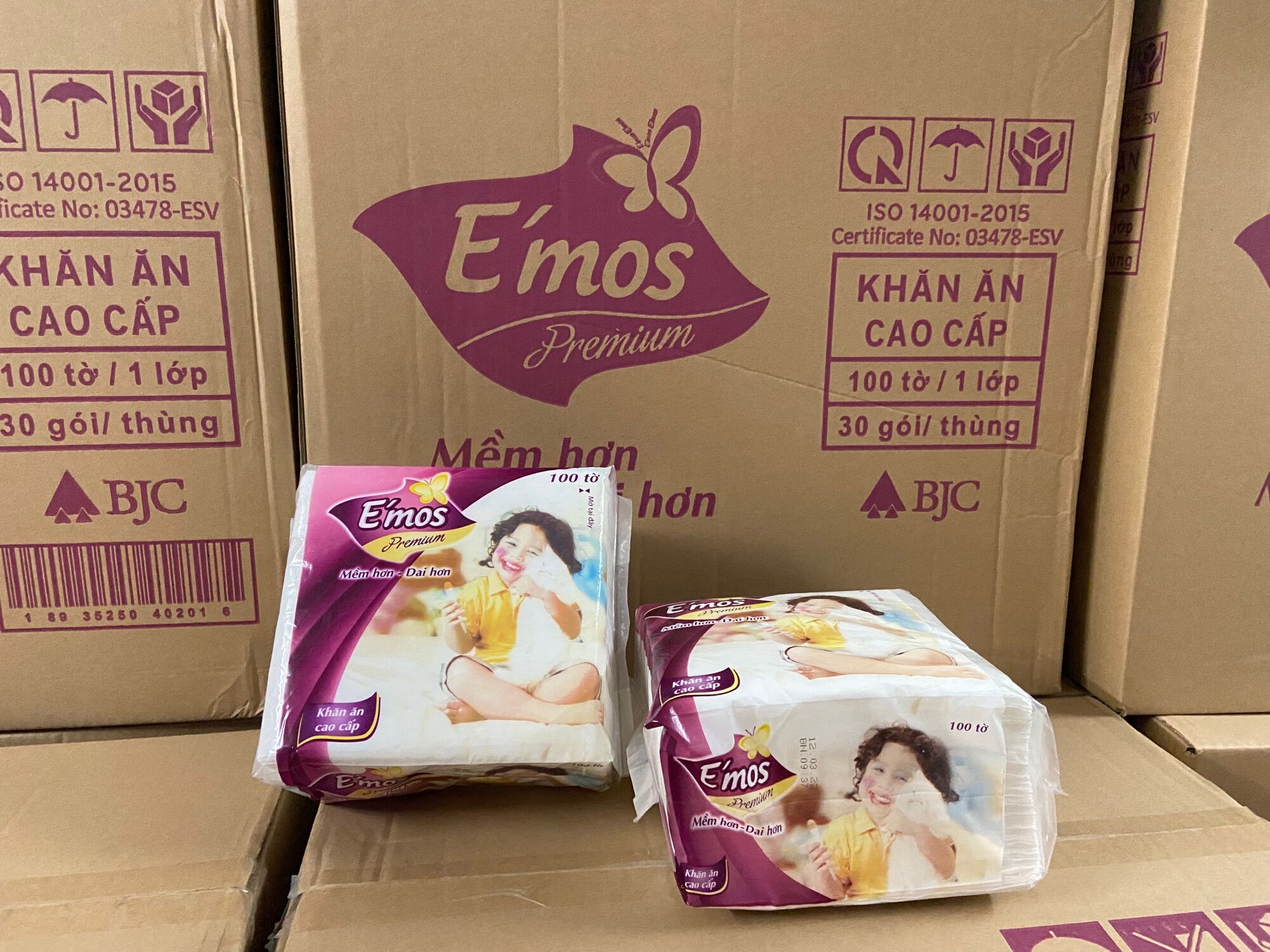 Khăn giấy vuông cao cấp emos premium 330mmx330mm - giấy rút vệ sinh, giấy ăn