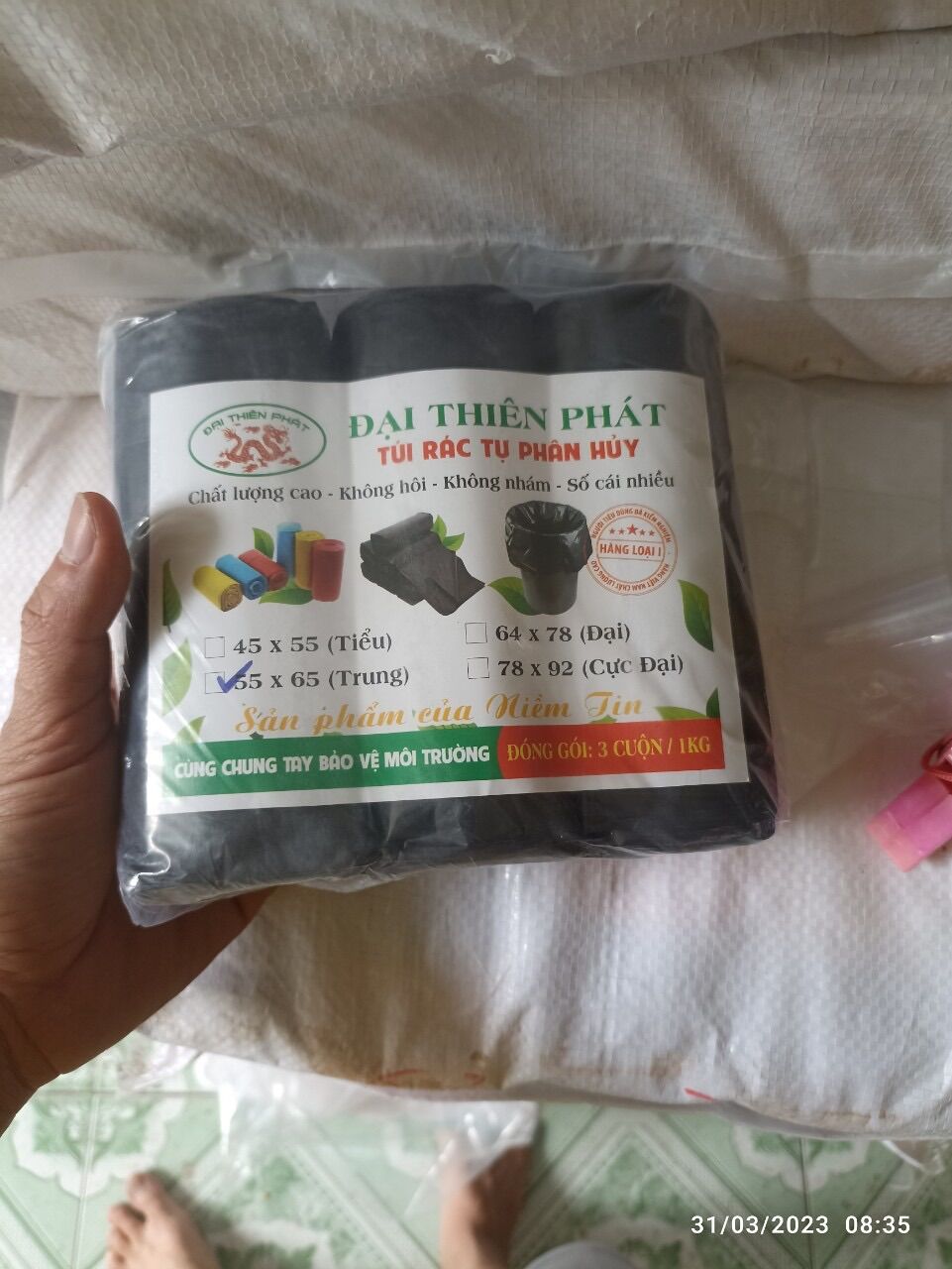 Túi rác tự phân hủy 3 cuộn