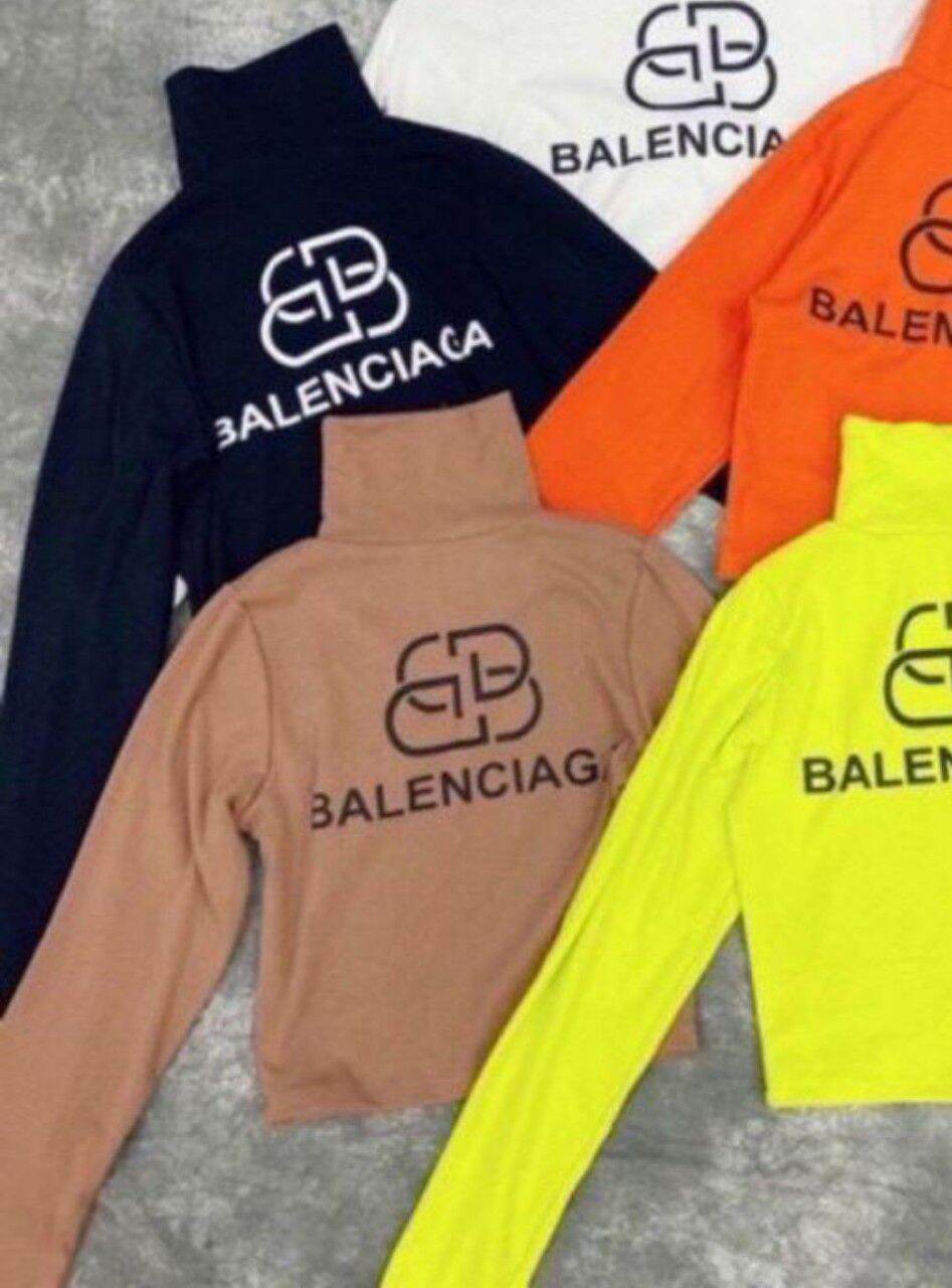 Áo thun cổ lọ croptop tay dài balenn