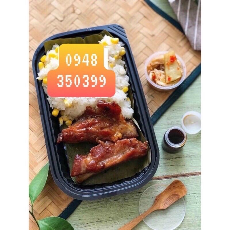 [HCM]100 Hộp nhựa đế đen đựng cơm