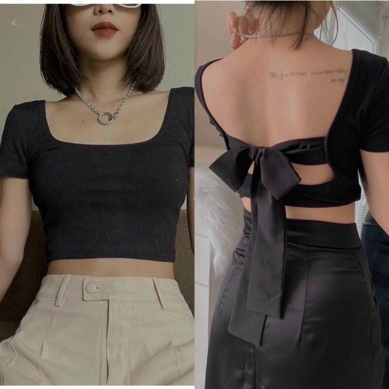 Áo croptop cột hở lưng gợi cảm a59