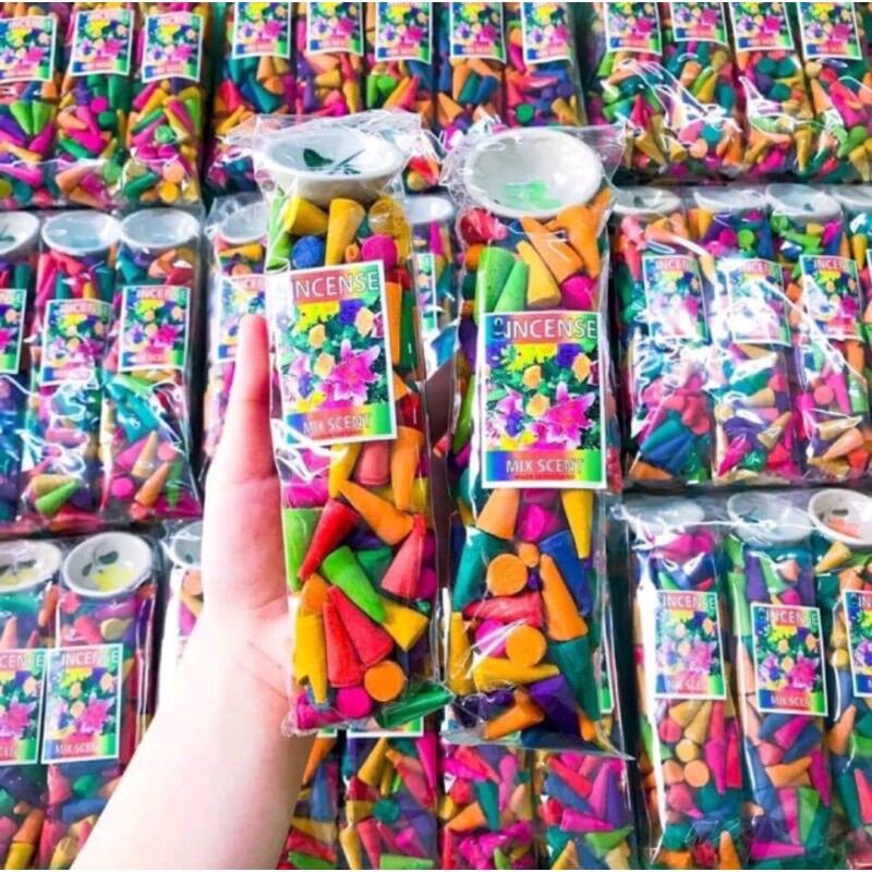 Nhang trầm nụ 77 nụ thái lan tặng chén sứ