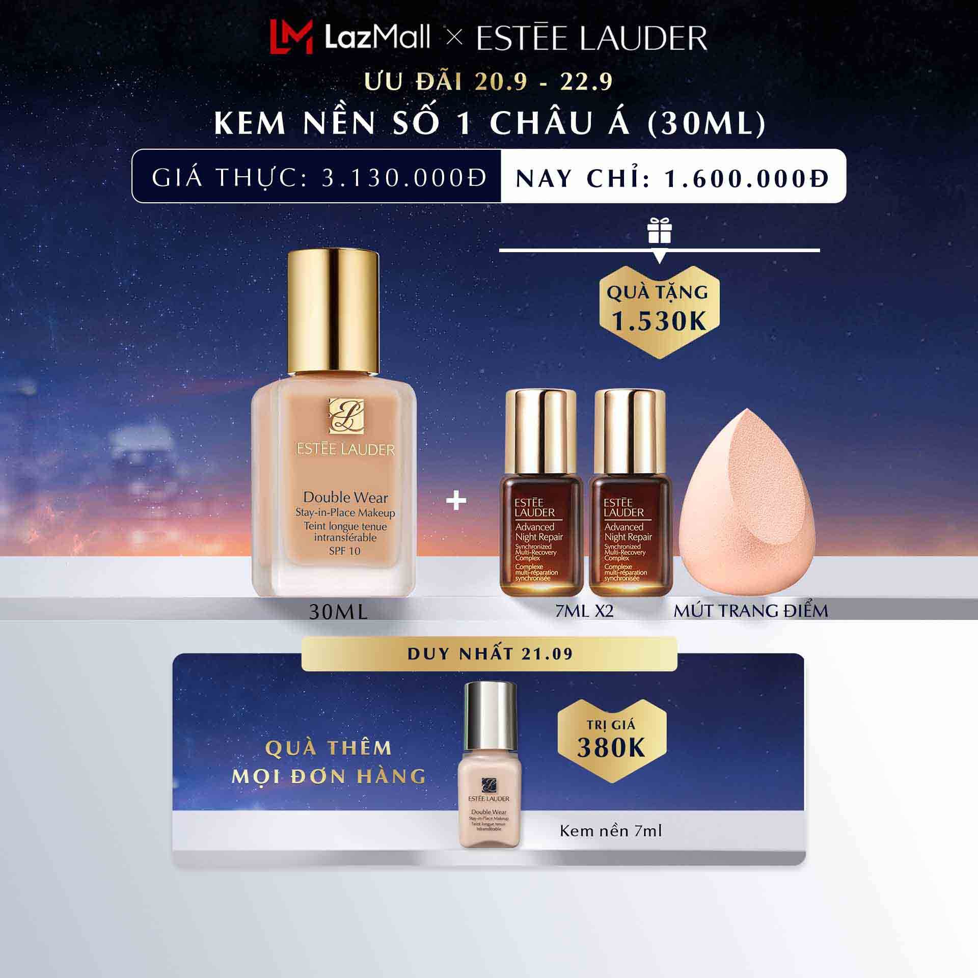 Kem nền lâu trôi Estee Lauder Double Wear StayinPlace Makeup SPF 10/PA Foundation 30ml