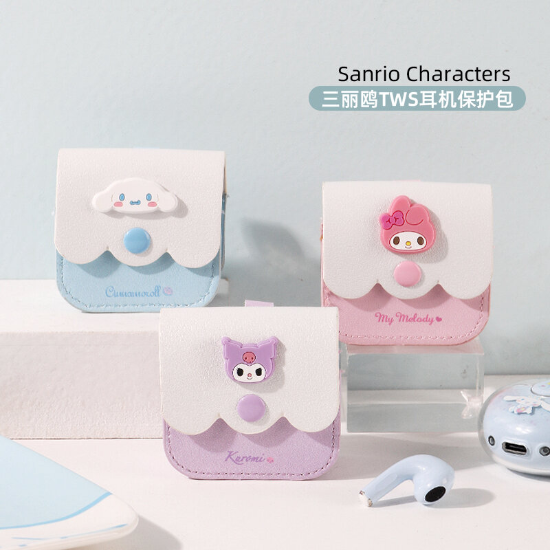Bộ Tai Nghe Miniso Mingchuang Youpin Dòng Sanrio Cinnamolo Kulomi Túi Bảo Vệ Đáng Yêu Không Dây Bluetooth